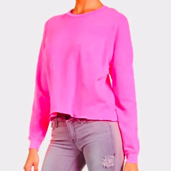 Michael Lauren Neon Pink Travis Sweatshirt, Small - Picture 1 of 8